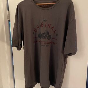 Men's Gray Indian Motorcycle T-Shirt 2XL